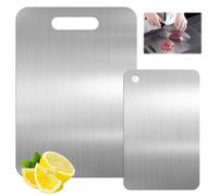 2 Piezas Tabla de Cortar de Titanio, Tabla de Cortar Acero Inoxidable, Titanium Cutting Board, Tabla Cortar Cocina Titanio, Tabla de Cortar de Titanio de Grado Alimenticio (34 * 23cm, 24 * 15cm)