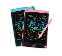 2 Piezas Tablero de escritura LCD Pantalla del tablero de dibujo de 8,5 pulgadas Ecológico Bloc de escritura de colores brillantes Juguete educativo Regalo para niños de 3 a 6 años Niña