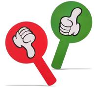 2 Piezas Tablero de Votación Reutilizable Paddle De Votación Portátil,Hacia Arriba Pulgar Hacia Abajo Paleta para Votos en el aula para Suministros de aula Prácticos Y Duraderos