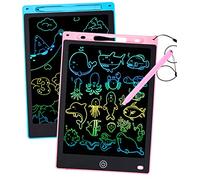 2 piezas Tableta de Escritura LCD para Niños, 10 Pulgadas Tablero de Dibujo LCD Tableta Gráfica con Lápiz, Pantalla Colorida Borrable Reutilizable Juguete Educativo para Niñas Niños de 3+ Años