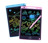 2 piezas Tableta Gráfica con Lápiz de Escritura LCD, 8,5 Pulgadas Tablero de Dibujo, Pantalla Colorida Borrable Reutilizable Juguete Educativo para Niños de 3+ Años