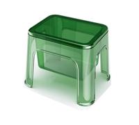 2 piezas Taburete de Ducha Acrílico Transparente, Taburetes Bajos con Espacio de Almacenamiento Silla Transparente Impermeable Para La Sala De Estar Baño Espacios De Ducha Pequeños(Color:verde)