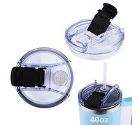 2 Piezas Tapa de Repuesto de Vaso Sin Derrames Tapas de Vaso de Viaje Tapas de Vaso de Repuesto 40 oz Sin Fugas Tapas de Repuesto de Plástico Tapas de Vaso para Vaso Stanley (Negro, Roscado)