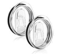 2 Piezas Tapa de Repuesto Estrecha de 20 oz Tapa de Repuesto de Vidrio Transparente Resistente a Derrames Tapa Duradera Tapa Deslizante Se Adapta a Taza de Enfriador de Vidrio de Boca