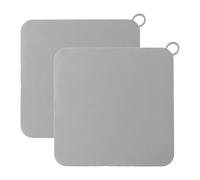 2 Piezas Tapa Desague Ducha, 20 x 20 cm Tapa Desagüe Antiolores, Gris Cubierta para Drenaje de Piso en Silicona, Compatible con la Mayoría de los Desagües de Ducha, Bloquear el Olor