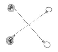 2 Piezas Tapa Protectora de Conector Macho M8 Metálica Circular | Cadena y Cierre de Bloqueo, Acabado Plata, para Paneles y Maquinaria, Instalación Rápida