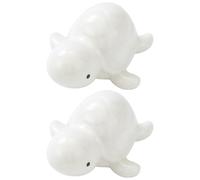 2 Piezas Tapas para Pernos de Inodoro Decorativas, Tapas para Pernos de Inodoro de Tortuga Marina Blanca, Linda Decoración de Baño de Cerámica, Divertidos Gadgets con Temática de Tortuga - Cuenco