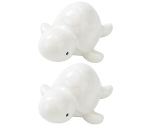 2 Piezas Tapas para Pernos de Inodoro Decorativas, Tapas para Pernos de Inodoro de Tortuga Marina Blanca, Linda Decoración de Baño de Cerámica, Divertidos Gadgets con Temática de Tortuga - Cuenco