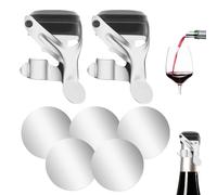 2 Piezas Tapon Botella Cava, Tapón de Champán, Tapa Botellas de Vino, Acero Inoxidable Tapon Cava, Tapón Universal Twin para Conservar el Cava Vino Champagne, Tapon Conservador Hermético para Cava