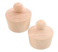 2 Piezas Tapón Cónico de Madera para Barril de Vino, Beige