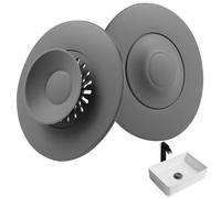 2 Piezas Tapón de Drenaje Universal ø 11 cm, Tapon Bañera Silicona con Filtro de Comida y Pelo, Práctico Colador Tapón Desague Ducha, Tapón Desague para Bañera, Tapón de Goma para Lavabos, Fregaderos