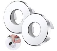 2 Piezas Tapon Lavabo,Embellecedor Lavabo Agujero,Anillo Desbordamiento Lavabo,Embellecedor Rebosadero Lavabo,para Orificios de Lavabo con Aberturas Ø22-24 mm,Plata (Material de Cobre)