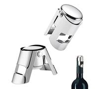 2 Piezas Tapón para Botella de Champán,Tapón de Vino de Acero Inoxidable,Tapón de Vino Sellado al Vacío para Champagne Vino Espumoso