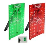 2 Piezas Tarjetas de Objetivo Laser Magnéticas, Placas de Destino Láser, Accesorios para Nivel Láser, Escala Reflectante para Mayor Visibilidad y Precisión, Rojos Verdes,