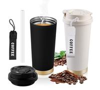 2 Piezas Taza Termo Cafe para Llevar, 500ml Vaso Café Termico Frio y Caliente de Acero Inoxidable sin BPA, Coffee Mug to go Termo, Vaso Termico Cafe Antigoteo para Coche, Termo Café Hermético