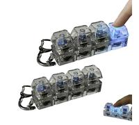 2 Piezas Teclado Antiestres con Luz, Teclado Fidget Toys, Teclados Fidget Clicker, Juguete Antiestrés con Teclados Luminoso, Transparente Llavero Anti Estrés Divertido para Bolso O Mochila