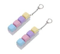 2 Piezas Teclado Fidget para Adultos, Teclado Pastel Llavero Colorido Botón Clicker Interruptor Mecánico Alivio del Estrés Llaveros Estilo Llaveros para Alivio del Estrés y Decoración