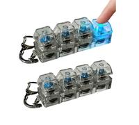 2 Piezas Teclado Fidget Toys, Llavero Antiestrés con Teclado Luminoso, Teclados Fidget Clicker con Luz 4 Teclas, Juguete Antiestrés con Teclados para Adultos, para Todas Las Edades