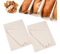 2 Piezas Tela Lino Pan,48 × 36 cm,Tela de Lino para Masa Pan,Paño Panadero Lino,Fermentación de Pan Tela Lino,Natural Tela Fermentada,Tela Lino para Cocción del Pan,para Hacer Baguettes y Panes