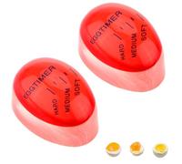 2 Piezas Temporizador de Huevos Cocidos, Suave/Medio/Duro Cambiar Color de Huevos Temporizados, Reutilizable Temporizador Huevos Cocidos, Egg Timer, Minuteur pour Oeuf