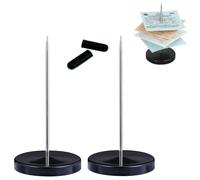 2 Piezas Tenedor Sostenedor, Sostenedor para Factura de Acero Inoxidable con Clavo Pincho, para Restaurantes, Bares, Oficinas, Comercio Minorista (Negro)