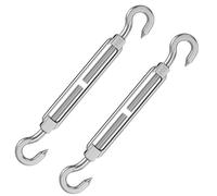 2 Piezas Tensor Cuerda Tendedero, Tensores M8 Tensores Cuerda Tendedero de Acero Inoxidable 304 Heavy Duty Tensores de Alambre Ajustables Tensor Cable Acero para Vallas de Jardín