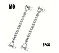 2 piezas Tensor de cable de acero de resistencia, tensor de cable de acero con mandíbula y cuerpo cerrado, tensor de cable, perno de tensión, tornillo de tensado, 304