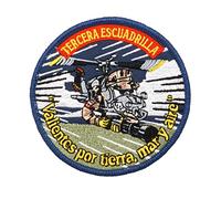 2 Piezas TERCERA ESCUADRILLA Insignia de parche bordado militar español con respaldo de gancho