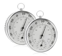 2 piezas Termómetro Higrómetro de Pared, Termómetro Higrómetro Analógico, Termo-Higrómetro Higrómetro Termómetro Higrómetro De Termómetro Analógico Higrómetro Para Interior Exterior