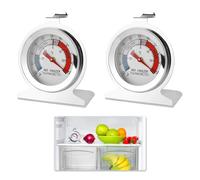 2 Piezas Termómetro para Congelador Nevera, Interior de Frigorifico, Acero Inoxidable Rango de Temperatura -30 a 30°C (-20 a 80°F) con Gancho para Colgar y Base Ancha, Ideal para Hogar Restaurantes