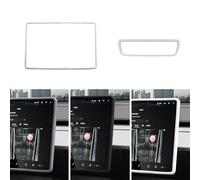 2 piezas Tesla 2016-2023 modelo 3/2019 2020 2021 2022 modelo Y con cubierta protectora de silicona para marco de pantalla de consola central y marco de espejo interior (blanco)