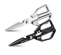 2 Piezas Tijeras de Cocina Acero Inoxidable, Kitchen Scissors con Abrebotellas, Multiusos Professionales para Aves, Pescado, Huesos, Nueces, Pizza, Diseño Ergonómico, para Lavavajillas, para Regalo
