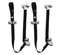 2 Piezas Timbre para Perro de Entrenamiento, Cordón de Nylon Negro | Campana Colgante para Cachorro, Uso en Puertas y Ventanas, Ayuda de Alerta Exterior, Instalación Fácil
