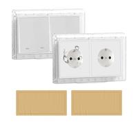 2 Piezas Tipo 86 Cubierta de Interruptor de Enchufe a Prueba de Agua,Tapa de Enchufe Autoadhesiva Transparente,Tapa Enchufes Pared para Hogares, Baños, Cocinas y Balcones