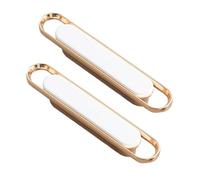 2 piezas Tirador de armario Manija Moderno y sencillo Manillas de Aleación de zinc Armarios Tirón de la Tiradores Hogar Muebles de Cocina Hardware Perillas Asas de gabinete (Hole distance 64mm,White)