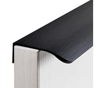 2 Piezas Tirador Oculto para Mueble Tirador para Armario de Cocina Negro Tirador de Aleación de Aluminio Tirador Invisible para Cajón Tirador para Puerta Cocina (Hole distance:128mm)