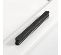 2 piezas Tiradores Aleación de aluminio Manijas de armario mango de muebles Manillas de cajón picaportes de cocina Asas gabinete pomo puerta dormitorio (Longitud 1200mm,Negro)