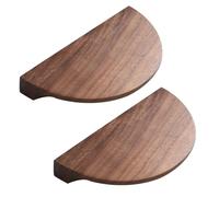 2 Piezas Tiradores Armario de media luna Perilla Tocador Semicircular Asas gabinete mango Cocina,Manijas Habitación infantil Manillas Cajón Nogal madera,picaportes Dormitorio (8cm)
