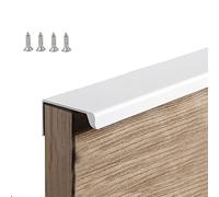 2 Piezas Tiradores de Armario Ocultos Tiradores de Perfil de Aluminio Blanco para Armarios de Cocina, Manijas Ocultas, Tiradores de Puerta Curvados para Cajones Ocultos