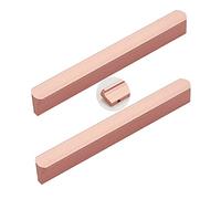 2 piezas Tiradores de armario Oro rosa Manijas de puerta dormitorio Manillas de cajón picaportes de cocina mango de muebles Aleación de aluminio Asas gabinete pomo (Distancia entre agujeros 64mm)