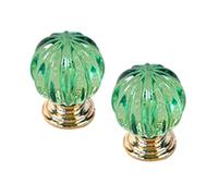 2 piezas Tiradores de armario transparente Base chapada en oro Manija de Cristal Acrílico + plástico ABS,Mango cajón picaportes Dormitorio,Perilla Esférico (green)
