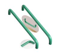 2 Piezas Tiradores de colores para habitaciones infantiles Manijas Armario aleación de aluminio Manillas Cajón Perilla Forma curva doble Asas gabinete mango Cocina (Paso orificio 160mm,Verde)