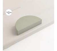 2 Piezas Tiradores de Habitación infantil semicircular,Mango de Armario Media Luna Manijas en Cocinas colores,Perillas de Cajones Aluminio,Pomos Puerta,Gabinete,Cocina,Baño (74mm,Verde)