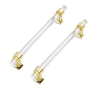 2 Piezas Tiradores de Muebles acrílico transparente Picaportes Aleación de zinc Base cuadrada Manijas Gabinete,Mango Armario Perilla Cocinas,Asas Cajones Pomos de Puerta (Paso agujero 128mm,Dorado)