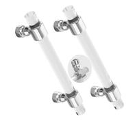 2 Piezas Tiradores de Muebles acrílico transparente Picaportes Aleación de zinc Base redonda Manijas Gabinete,Mango Armario Perilla Cocinas,Asas Cajones Pomos de Puerta (Paso agujero 320mm,Cromado)