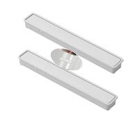 2 piezas Tiradores empotrados deslizantes Asa abatible Manijas ocultos Aleación aluminio mango invisible Manillas cajón picaportes cocina Armario Perilla Gabinete Multicolor (165mm,blanco)