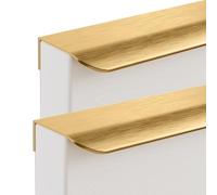 2 Piezas Tiradores Ocultos Para Armarios,Manijas de Aluminio,Tiradores de Puerta de Cajón,Tiradores de Muebles,Manijas Moderno se puede utilizar en Cocinas,Cajones,Armarios (1500mm,Oro cepillado)