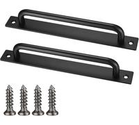 2 Piezas Tiradores Puertas Correderas, Manijas para Puertas Corredizas, Tirador de Puerta de Granero de Acero Inoxidable Negra, Manetas Puertas con Tornillos para Cocina Gabinetes Muebles Armario