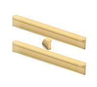 2 piezas Tiradores Redondo En forma de T Manijas de armario Manillas de cajón picaportes de cocina mango de muebles Aleación de aluminio Asas gabinete (Longitud 1000mm,Oro)