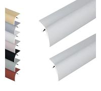 2 Piezas Tiras Adhesivas for Transición de Suelos, Perfil de Aluminio for Umbrales de Puertas y Rampas, Rango de Diferencia de Altura de 1-2 cm(Plata,51x2inch/130x5cm)